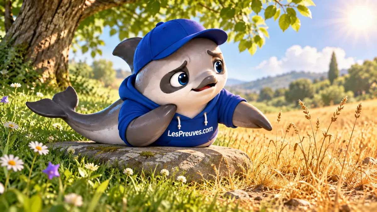 La vaquita observe une prairie où alternent herbes sèches et végétation ombragée.