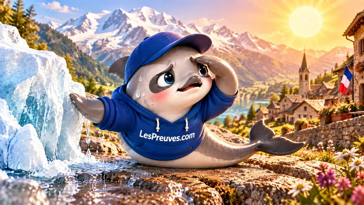 La vaquita accablée par la chaleur touche une glace fondante près d’un village alpin français.
